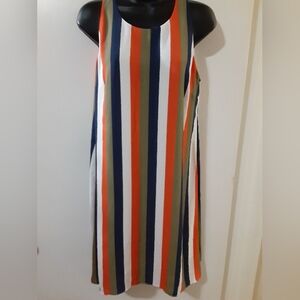 Massimo Fabbro Italy Striped Sleeveless Shift Dress Multicolor US/CA 6